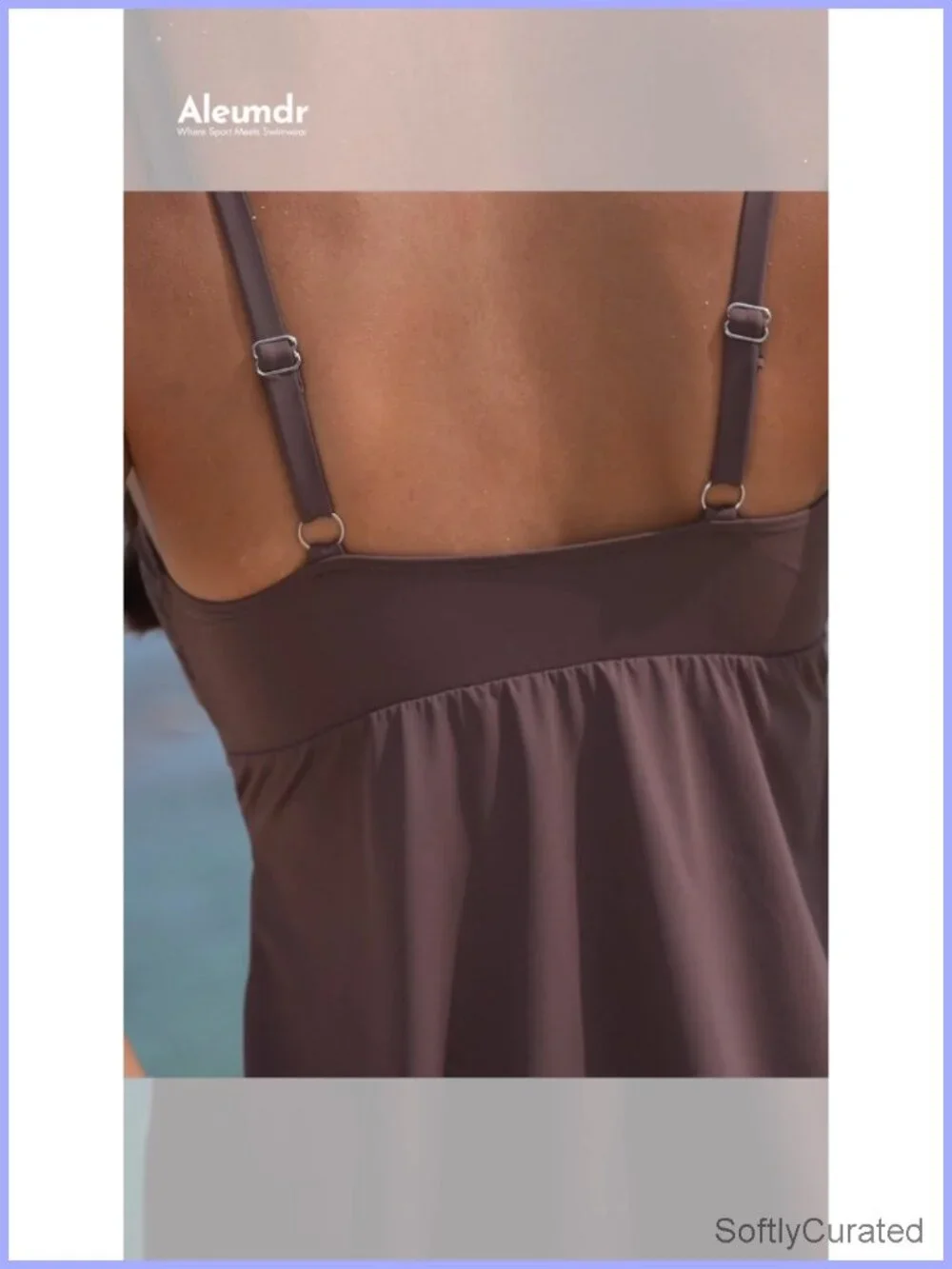 Women's Tankini Set Bandeau 2 Piece Swimsuit Shell Detail High Waisted Bottom